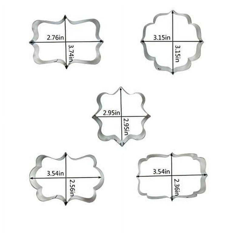 Kanehosi Frame Cookie Cutters 10pcs Stainless Steel Plaque Cookie Cutter  Difference Shapes, DIY Fondant Cutters Tiles Metal Pancake Molds for  Biscuit