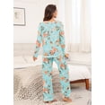 thumbnail image 3 of MINTREUS Women's Pajama Set Long Sleeve Sleepwear Set Soft Two Piece Matching Set with Pockets, 3 of 5