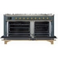 thumbnail image 3 of ILVE Majestic II 60" LP Glass Door/Griddle Modern Metal Range in Blue Gray/Brass, 3 of 3