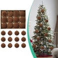 thumbnail image 4 of PULMCheerger 12-Pack Classic Dark Velvet Flocked Christmas Ball Ornaments - 6 cm/2.4 in Decorative Tree Accents for Festive Holiday Spirit, 4 of 7