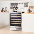 thumbnail image 2 of Costway 24 Inch Wine Cooler 51 Bottles Dual Zone Wine Refrigerator Built-In Freestanding, 2 of 10