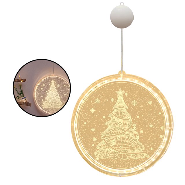 Inteprter Lámpara colgante 3D, decoración navideña para el hogar, lámpara LED de cadena, diseño único de vacaciones, ventana, luz de Navidad para Iluminación navideña árbol de Navidad Inteprter HA001724-04B