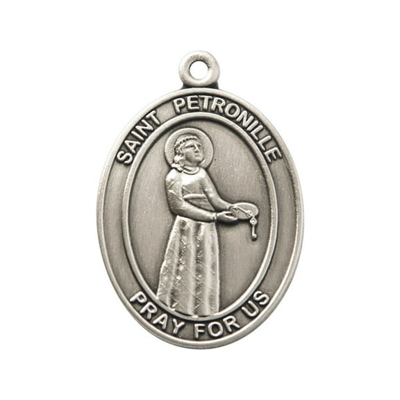 Silver-Plated Oxide St. Petronille Keychain