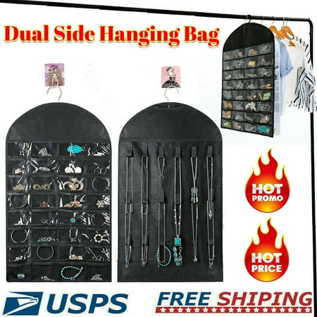 Jewelry Hanging Non-Woven Organizer Holder 32 Pockets 18 Hook & Loops US Seller