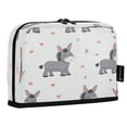 thumbnail image 2 of Standing Pencil Case with Base Large Capacity Stationery Pouch Pen Bag with Zipper for Women Men Grey Cute Donkeys Pattern, 2 of 7
