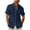 Navy, variant on XMMSWDLA Linen Shirt for Men Short Sleeve Button Down Casual Shirts Mens Collar Summer Beach Shirt Beige Tee Shirts Mens