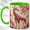 Green, variant on Ruby Giraffe Coffee Mug, Floral Safari Mug, Ceramic 11 oz