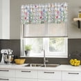 thumbnail image 5 of Spring Floral Valances for Windows, Decorative Rod Pocket Window Valance Curtains, Grey Plaid Pink Blue Flowers Butterfly Short Curtain Drapes for Kitchen/Living Room, 2 Panels, 42" W x 18" L, 5 of 8