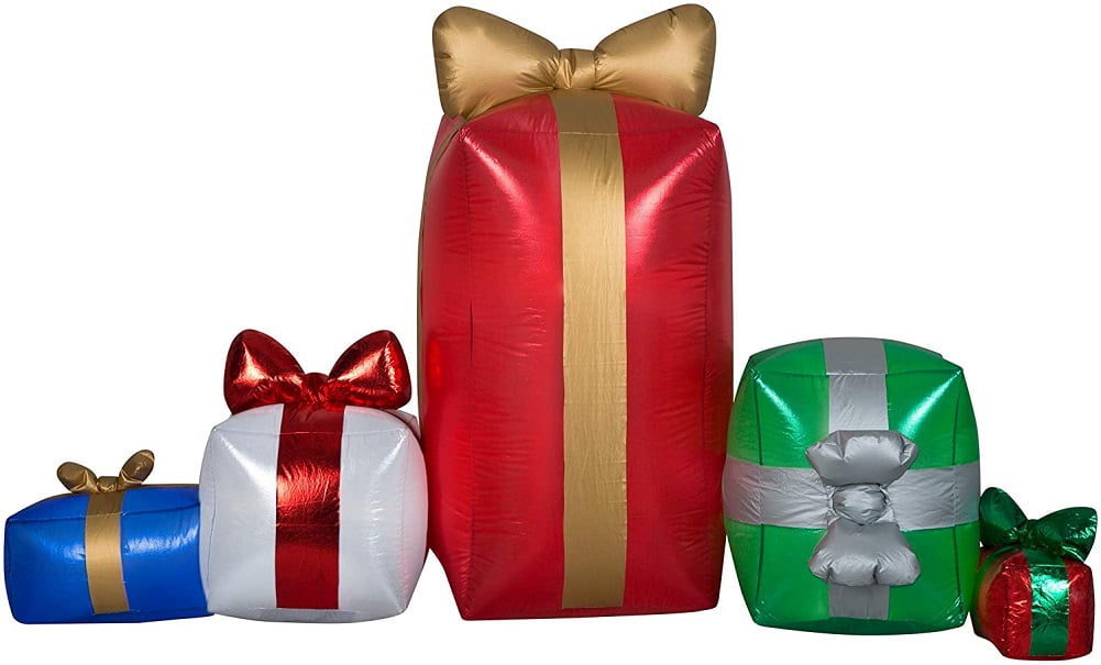 Airblown Inflatable Fuzzy Gift Box Scene 7.5 FT Length