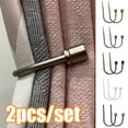 thumbnail image 1 of Cheers.US 2Pcs Curtain Holdbacks, Metal U Shaped Hook Wall Mounted Tassel Curtain Tieback Hook Drapery Tiebacks Curtain Accessories Decorative Curtain Drapery Holdback, 1 of 7