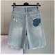 thumbnail image 5 of Pantalones cortos vaqueros de cintura alta con cuentas de diamantes de imitación para mujer, ropa de calle de tendencia, pantalones cortos, verano 2023, 5 of 5