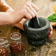 thumbnail image 2 of Granite Pattern Pestle Set Stone Herb Spice Grinder Solid Grinder Cooking Set, 2 of 9