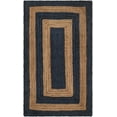 thumbnail image 2 of 2x6 Ft Navy Blue & Natural Jute Area Rug, Hand-Woven, Reversible, Farmhouse Boho Style, Durable & Pet-Friendly Rug for Living Room, Dining Room, and Bedroom, 2 of 5