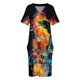 thumbnail image 3 of Vestido de caballito de mar eléctrico para mujer traje holgado con bolsillos ropa elegante de verano, 3 of 6