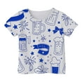 thumbnail image 1 of T-Shirts d'Été pour Filles, Manches Courtes Imprimées Graphiques Décontractées, Col Rond à Volants, Taille 2-3T, 1 of 4