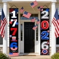 thumbnail image 2 of USA 250th Anniversary Patriotic Banners – Large Nylon American Flag Decorations with Grommets & Hanging Strap, Waterproof Outdoor/Indoor Decor for Porch, Yard, Balcony, 2 of 5