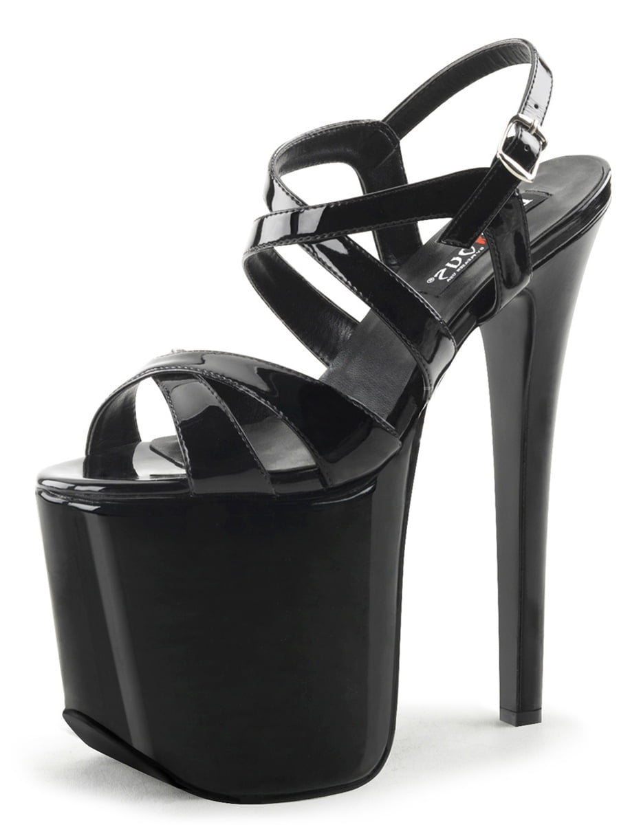 strappy platform sandals black