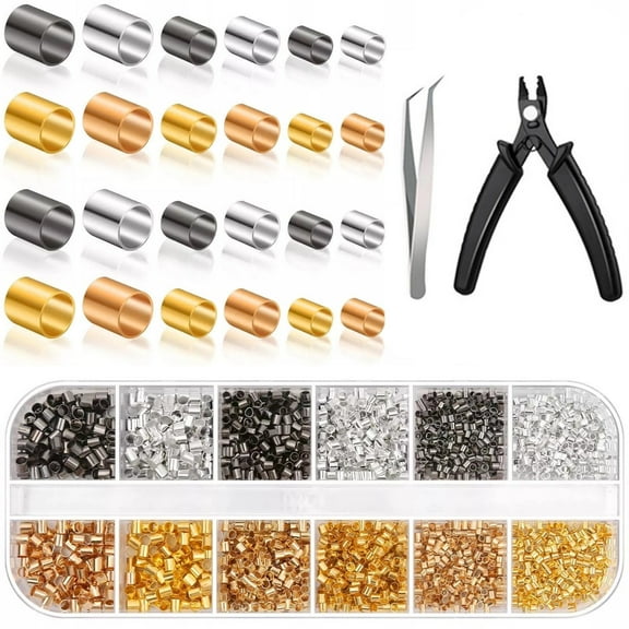 TAPDRA Plated Copper Crimp Tubes 2600 Pcs 3 Sizes 4 Colors 1.5 2.0 2.5mm for Jewelry Making Beading Findings DIY Craft Projects