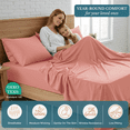 thumbnail image 2 of Casa Platino King Size Bed Sheets Set - Washed Ultra-Soft Microfiber King Bed Sheets - Extra Soft - 4 Piece Set - Bedding Sheets & Pillowcases, King-Rose Dawn, 2 of 9