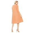 thumbnail image 3 of Women's Relexed Fit 3/4 Sleeve Round Neck A-Line Long Dress, 3 of 4