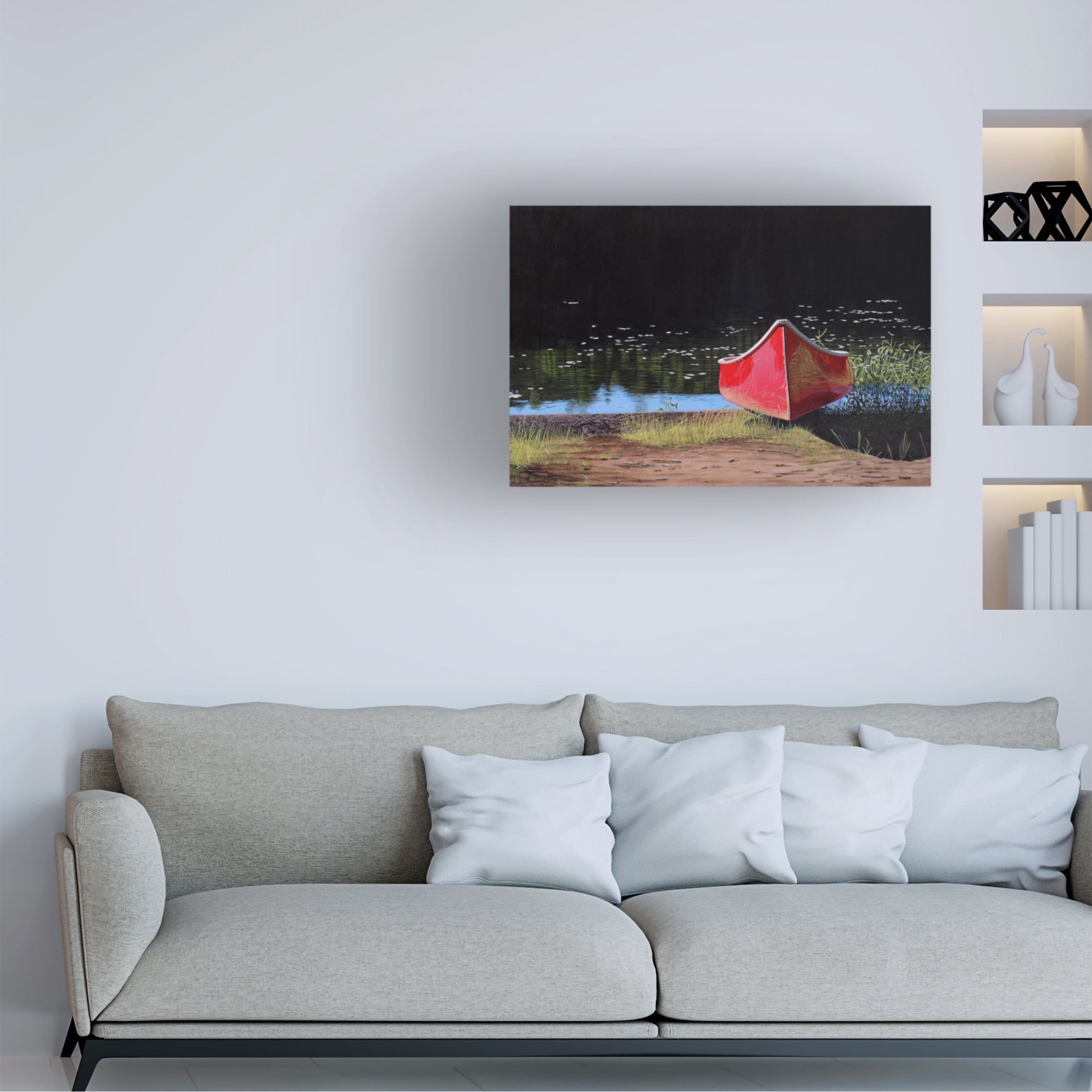 Canvas Wall Art - Kenneth M Kirsch 'Canoe' Wall Art for Living Room, Bedroom, or Office Décor by Trademark Fine Art - 19 x 12 Inches
