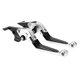 thumbnail image 1 of Palancas de freno y embrague cortas y largas para Yamaha TMAX560, ajustables en 6 posiciones, palanca de freno de motocicleta de aleación de aluminio, cabeza tono plateado, mango negro, 1 of 1
