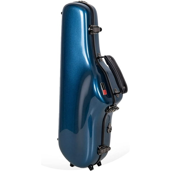 Crossrock Fiberglass Alto-sax Case, Compact Style-Blue