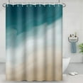 thumbnail image 4 of Ocean Beach Shower Curtain Watercolor Teal Wave Coastal Sand Summer Seaside Scenery Shower Curtain Bathroom Set Waterproof Bath Decoration Accessories Home Decor, 72x84 Inch, 4 of 6