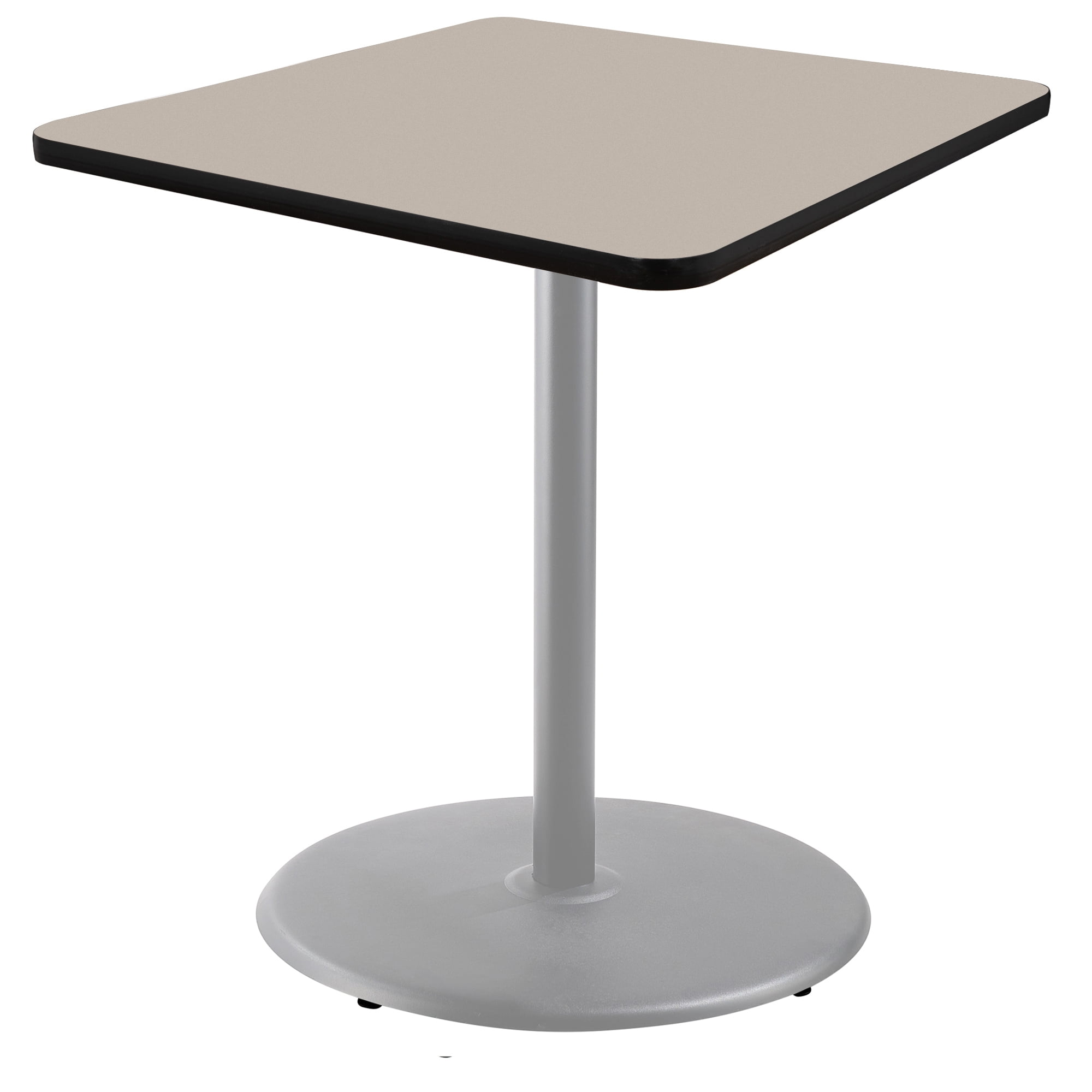 Hampden Furnishings Bennet Collection Steel Frame 36" Square Top, Round Base, 42" Height, Cafe Table Grey Frame/Grey Nebula Top