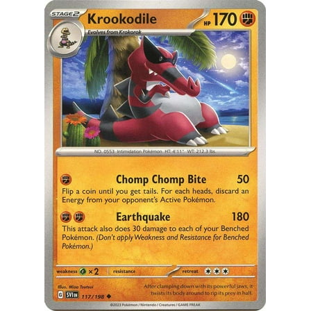 Pokemon Scarlet & Violet Base Set Uncommon Krookodile #117