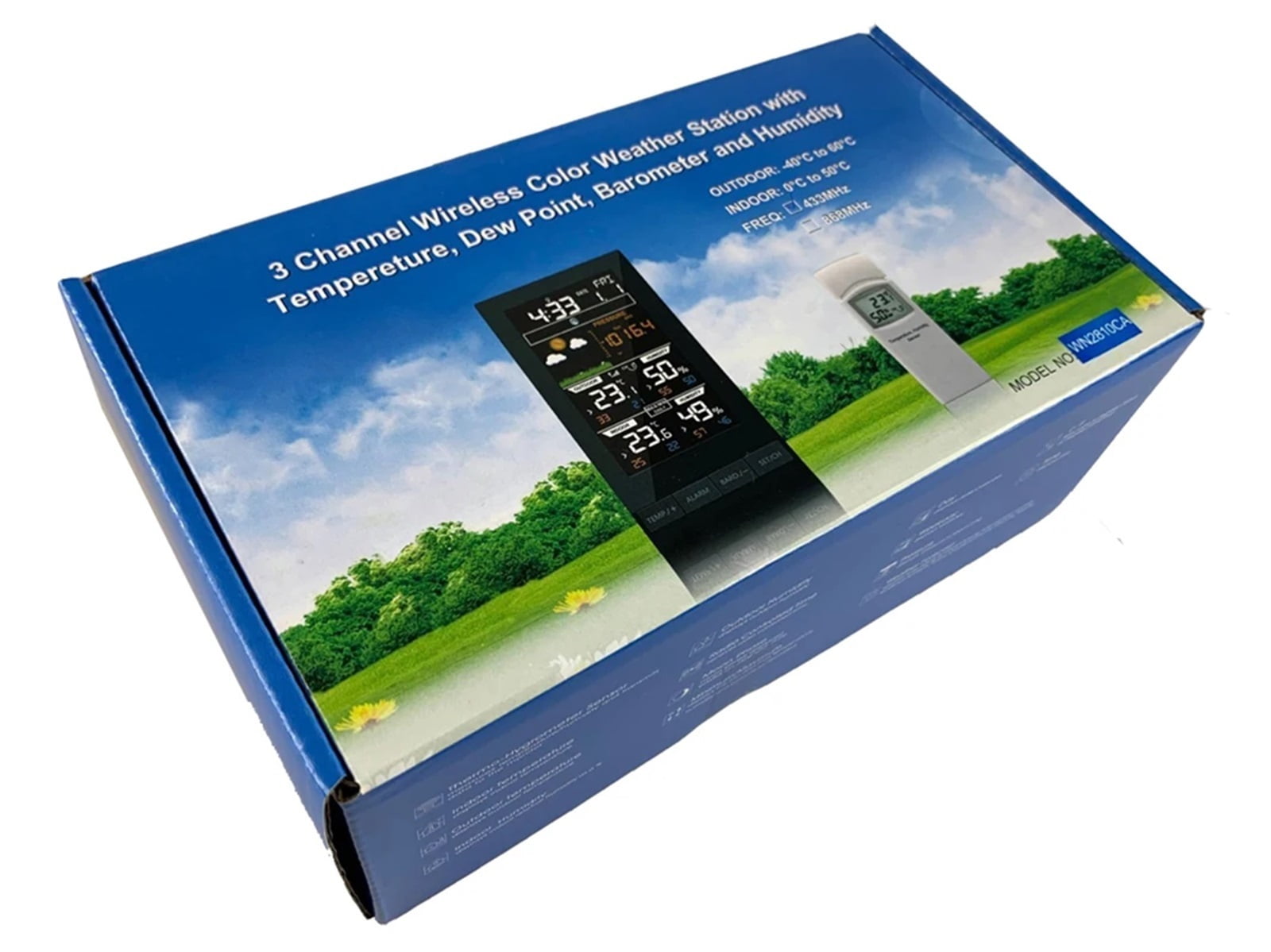 Wireless Weather Station With 1 Sensor, 3 Channels, Color Screen ,High Precision