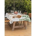 thumbnail image 3 of Outdoor Tablecloth with Umbrella Hole for Patio/Picnic/Party/Camping, Spring Botanical Waterproof Table Cloth Rectangle Table Cover Washable, Watercolor Leaves Deers Birds Country (60"x 120"), 3 of 8