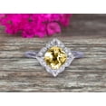 thumbnail image 2 of 7mm Cushion Cut 1.55 Carat Vintage Floral Champagne Diamond Moissanite Engagement Ring On 10k White Gold Anniversary Gift Personalized for Brides, 2 of 5