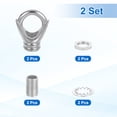 thumbnail image 3 of Uxcell Eye Nut 22lb Max Load M10 Thread Female Loop Ring with Thread Pipes Washers Nuts Silver Tone 2pcs, 3 of 6
