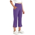 thumbnail image 2 of Posijego Girls Capri Pants School Uniform Casual Dress Capris Pants High Waist Stretch Athletic Yoga Pants with Pockets, 2 of 8