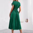 thumbnail image 4 of Summer Fashion Dresses for Women Plus Size Round Neck Casual Solid Color Pocket Short-sleeved Knee-length Price Reduction Alert:50% Off!, 4 of 8
