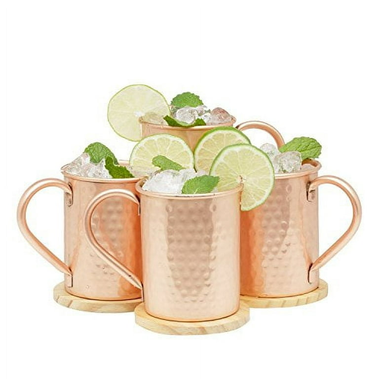 Moscow Mule Copper Mugs Gift Set of Two in Wooden Box