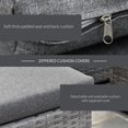 thumbnail image 4 of 3-Piece Patio Furniture Set Modern Sectional Sofa Rattan Chair Wicker Conversation Set Outdoor Hand Woven Rattan Wicker Furniture Patio Coffee Table Sofa Set, Grey, 4 of 7