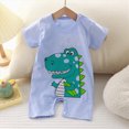 thumbnail image 2 of KPOPLK Baby Boy Romper Short Sleeve Bear Print Crew Neck Cotton Onesie Jumpsuit PJM Sleepwear Bodysuit 3-18M Size 12-15 Months,Sky Blue, 2 of 7