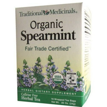 TRADITIONAL MEDICINALS Menthe organique supplément à base de plantes thé, 16 comte, .85 oz (Pack de 3)