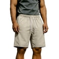 thumbnail image 3 of Afuyipoi ​Men's Performance Athletic Shorts with Zipper Pockets, 4-Way Stretch Quick Dry Training Shorts, Elastic Waist Gym Shorts for Workout and Running Khaki Size M, 3 of 8