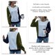 thumbnail image 5 of Sudadera de Mujer 3 Colores Empalme Estilo Suelto Transpirable Manga Larga Otoño Invierno Sudadera con Capucha para Diario Verde Azul Marino XL, 5 of 6