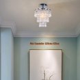 thumbnail image 2 of Small Crystal Chandelier Led Crystal Ceiling Lights 3 Tiers Crystal Raindrops Pendant Lighting Fixture Decoration for Bedroom Hallway Living Room,Chrome,E26, 2 of 9