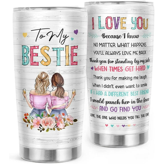 Gifts for Best Friends Women Birthday - Valentines Day Gifts for Best Friend Girl, Valentines Gift for Best Friend - Best Friend Gift for Women, Best Friend Birthday Gifts, Bestie Gifts - 20Oz Tumbler