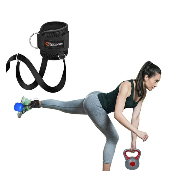 Xonyicos Adjustable Ankle Weights Straps For Cable Machine Dumbbell Attachment For Feet - Leg Curl Kickbacks And Extensions - Pesas Para Tobillos For Men And Women