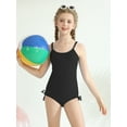 thumbnail image 6 of 9-16T Girls Summer One Piece Swimsuits with Drawstring Adjustable Spaghetti Strap Ribbed Swimwear Bathing Suit, Size 9-16 Years, 6 of 8