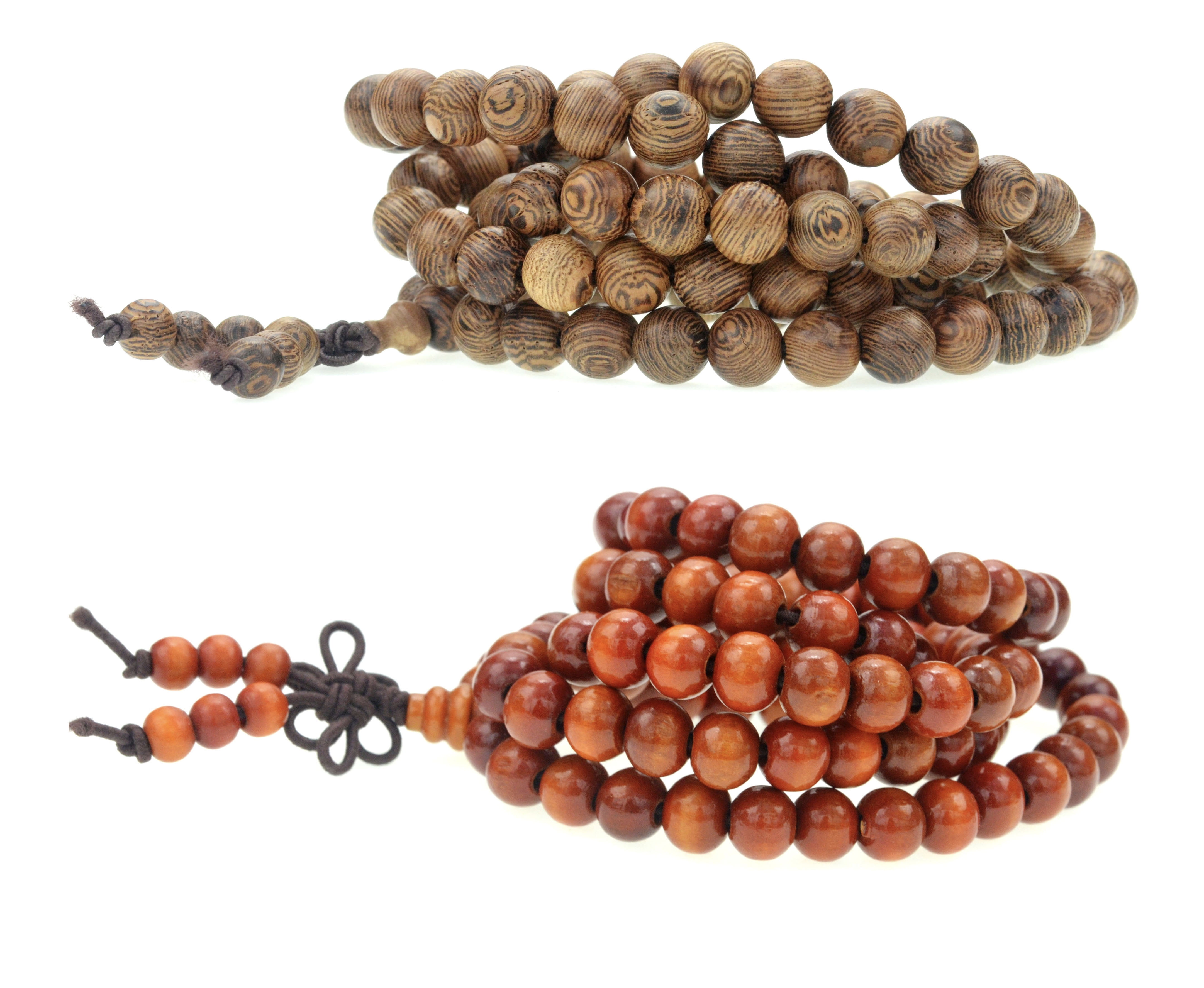 10mm Peach wood 108 Buddha Beads Bracelet Mala chain Prayer Buddhism Reiki 