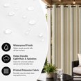 thumbnail image 3 of Abstract Beige Striped Outdoor Curtains for Patio, Modern Vertical Stripes White Cream Lines Waterproof Outside Curtains Privacy Blackout Curtain for Porch Pergola Cabana, 2 Panel 54W x 95L Inch, 3 of 9