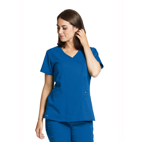 Grey's Anatomy Spandex Stretch Kim Top-3 Pocket V-Neck Top