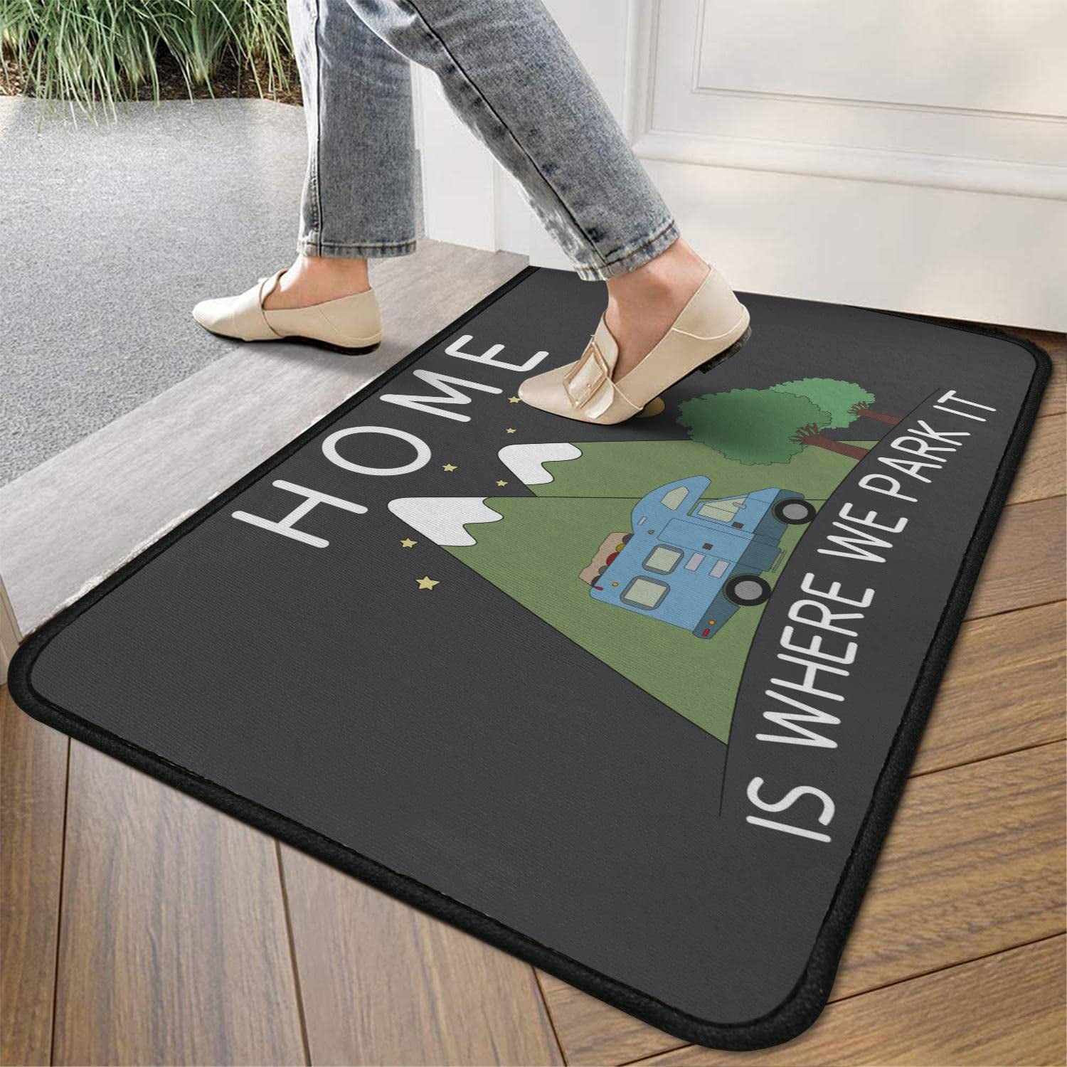 Camping, Camper, RV Doormat, Camping Life Door Mat, Camper Hiker Tent Gift,  Happy Campers Welcome Mat, Gift for Camping, Vacation Home 